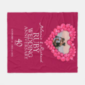 40. Ruby Wedding Anniversary Foto Fleecedecke (Vorderseite (Horizontal))