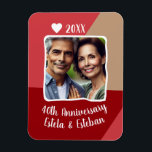 40. Ruby Wedding Anniversary Foto Keepake Magnet<br><div class="desc">Dieser maßgeschneiderte Magnet ist die perfekte Art,  Ihren Hochzeitsgipfel mit Ihrem personalisierten Foto zu feiern,  für einen zeitlosen Sake für die nächsten Jahre.</div>