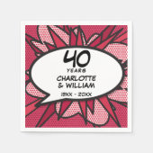 40. Ruby Wedding Anniversary Fun Retro Comic Book Serviette (Vorderseite)