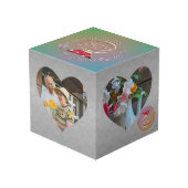 40. Ruby Wedding Anniversary Heart Frames Würfel (Rückseite Schrägansicht)