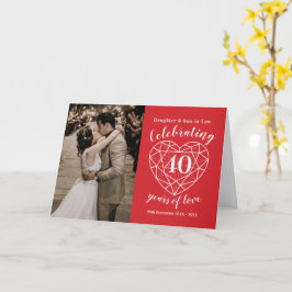 40. Ruby Wedding Anniversary Herzkarte Karte