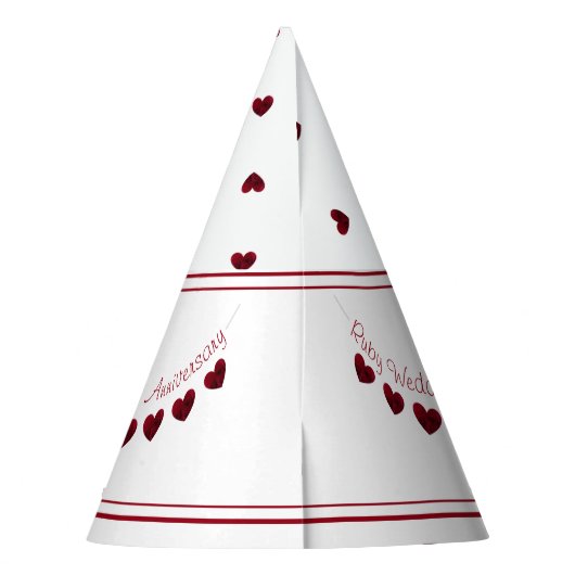 40. Ruby Wedding Anniversary Hut Partyhütchen (Rückseite)