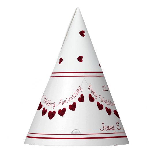 40. Ruby Wedding Anniversary Hut Partyhütchen (Links)