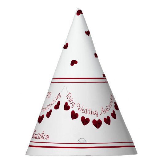 40. Ruby Wedding Anniversary Hut Partyhütchen (Rechts)