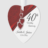 40. Ruby Wedding Anniversary Keepake Ornament (Vorderseite)