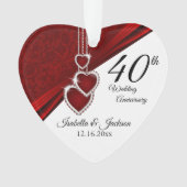 40. Ruby Wedding Anniversary Keepake Ornament (Vorderseite)