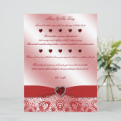 40. Ruby Wedding Anniversary Menu Card Einladung (Stehend Vorderseite)