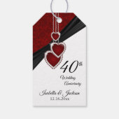 40. Ruby Wedding Anniversary Mittlere Geschenktasc Geschenkanhänger (Rückseite)