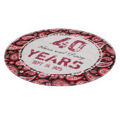40. Ruby Wedding Anniversary Paisley Pattern Schneidebrett (Ecke)