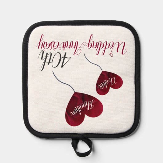 40. Ruby Wedding Anniversary Pot Holders Topflappen (Vorderseite)