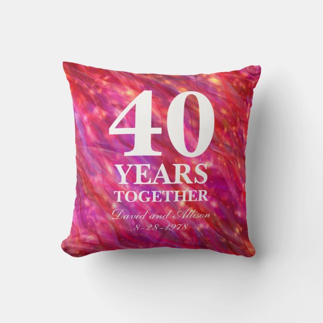 40. Ruby Wedding Anniversary Red Party Lights Kissen (Vorderseite)