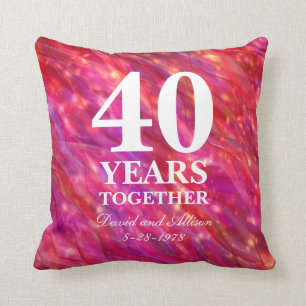 40. Ruby Wedding Anniversary Red Party Lights Kissen
