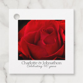 40. Ruby Wedding Anniversary Rote Rose Geschenkanhänger