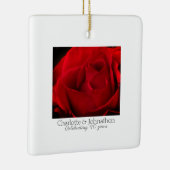 40. Ruby Wedding Anniversary Rote Rose Keramikornament (Rechts)