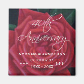 40. Ruby Wedding Anniversary Rote Rose Magnet (Vorne)