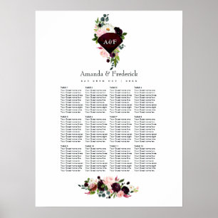 40. Ruby Wedding Anniversary Seating Poster
