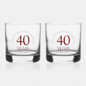 40. Ruby Wedding Anniversary Signature Script Whiskyglas (Vorderseite)