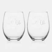 40. Ruby-Wedding-Anniversary Signature-Skript Weinglas Ohne Stiel (Rückseite)