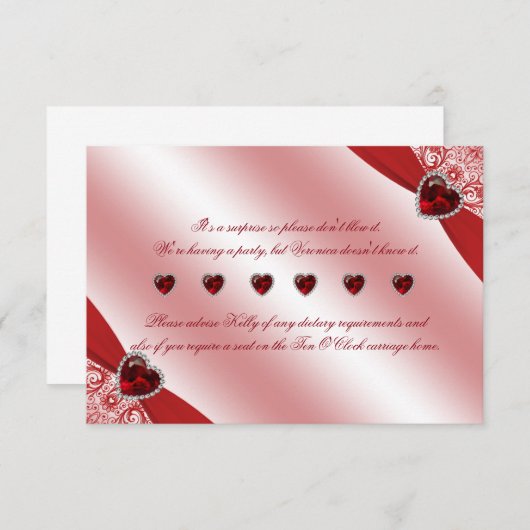 40. Ruby Wedding Anniversary Special Instructions Einladung (Vorne/Hinten)