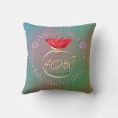 40. Ruby Wedding Anniversary Throw Kissen (Rückseite)