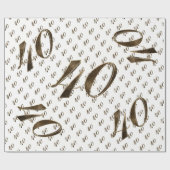 40. Ruby Wedding Anniversary Typografie Elegant Geschenkpapier (Flach)
