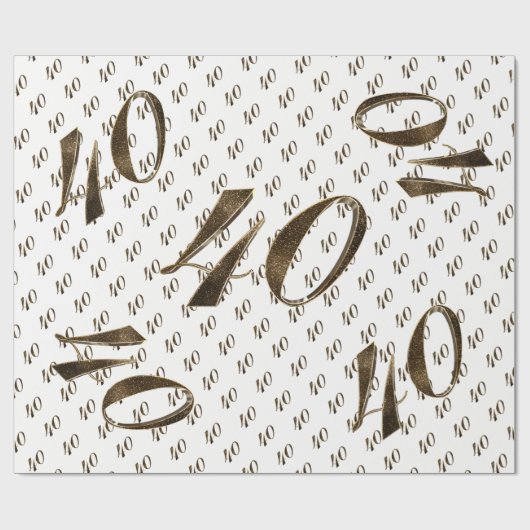 40. Ruby Wedding Anniversary Typografie Elegant Geschenkpapier (Flach)