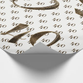 40. Ruby Wedding Anniversary Typografie Elegant Geschenkpapier (Ecke)