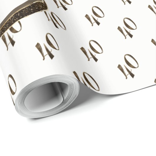 40. Ruby Wedding Anniversary Typografie Elegant Geschenkpapier (Rolleneckpunkt)