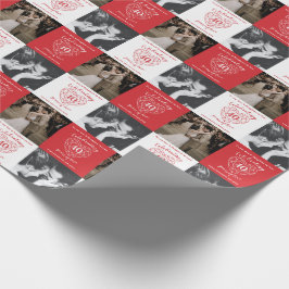 40. Ruby Wedding Jubiläum 2 Fotos rot weiß Geschenkpapier