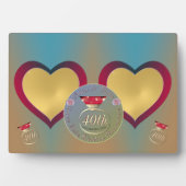 40. Ruby Wedding Jubiläum 2 Herz-Fotos Fotoplatte (Vorderseite)