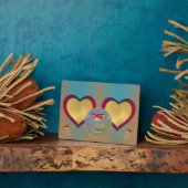 40. Ruby Wedding Jubiläum 2 Herz-Fotos Fotoplatte (Seite)