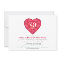 40. Ruby Wedding Jubiläum Aquarellherz