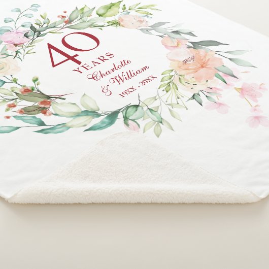 40. Ruby Wedding Jubiläum Blumengarland Sherpadecke (3/4)