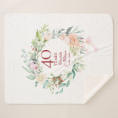 40. Ruby Wedding Jubiläum Blumengarland Sherpadecke (Vorderseite (Horizontal))