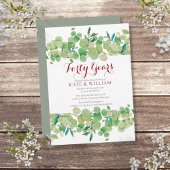 40. Ruby Wedding Jubiläum Chic Greenery Einladung