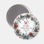 40. Ruby Wedding Jubiläum Eleganter Winter Magnet (Vorderseite/Rückseite)