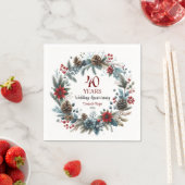40. Ruby Wedding Jubiläum Eleganter Winter Serviette (Beispiel)