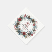 40. Ruby Wedding Jubiläum Eleganter Winter Serviette (Ecke)