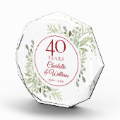 40. Ruby Wedding Jubiläum Elegantes Grün Fotoblock (Rechts)