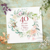40. Ruby Wedding Jubiläum Gärland Flora Serviette