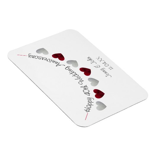 40. Ruby Wedding Jubiläum Geschenk/ Gefallen Magnet (Rechte Seite)
