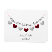40. Ruby Wedding Jubiläum Geschenk/ Gefallen Magnet (Horizontal)