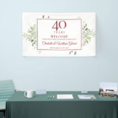 40. Ruby Wedding Jubiläum Grün Willkommen Banner (Messeveranstaltung)