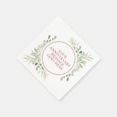 40. Ruby Wedding Jubiläum Grüne Wasserfarbe Serviette (Ecke)