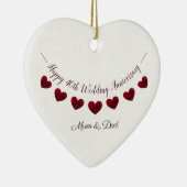 40. Ruby Wedding Jubiläum Mama & Papa Herz Keramik Ornament (Rechts)