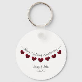 40. Ruby Wedding Jubiläum rotes Herzensburgring Schlüsselanhänger