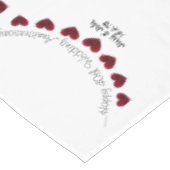 40. Ruby Wedding Jubiläum rotes Herzensburgring Tischdecke (Schrägansicht)