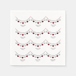 40. Ruby Wedding Jubiläum silber & rote Servietten