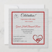 40. Ruby Wedding Jubiläum Zwei-Foto-Party Einladung (Rückseite)