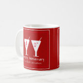 40. Ruby Wedding Jubiläumscocktail Glas Kaffeetasse (Vorderseite Links)